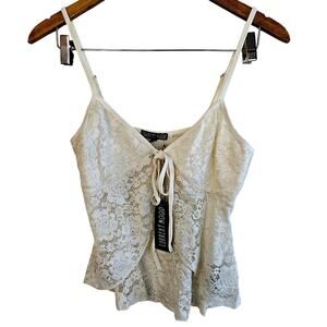 Size L – Current Mood Cream Lace Tie-Front Tank Top (NWT)